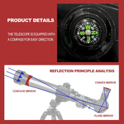 Refractor Telescope – Portable Beginner Telescope with Tripod & Finder Scope